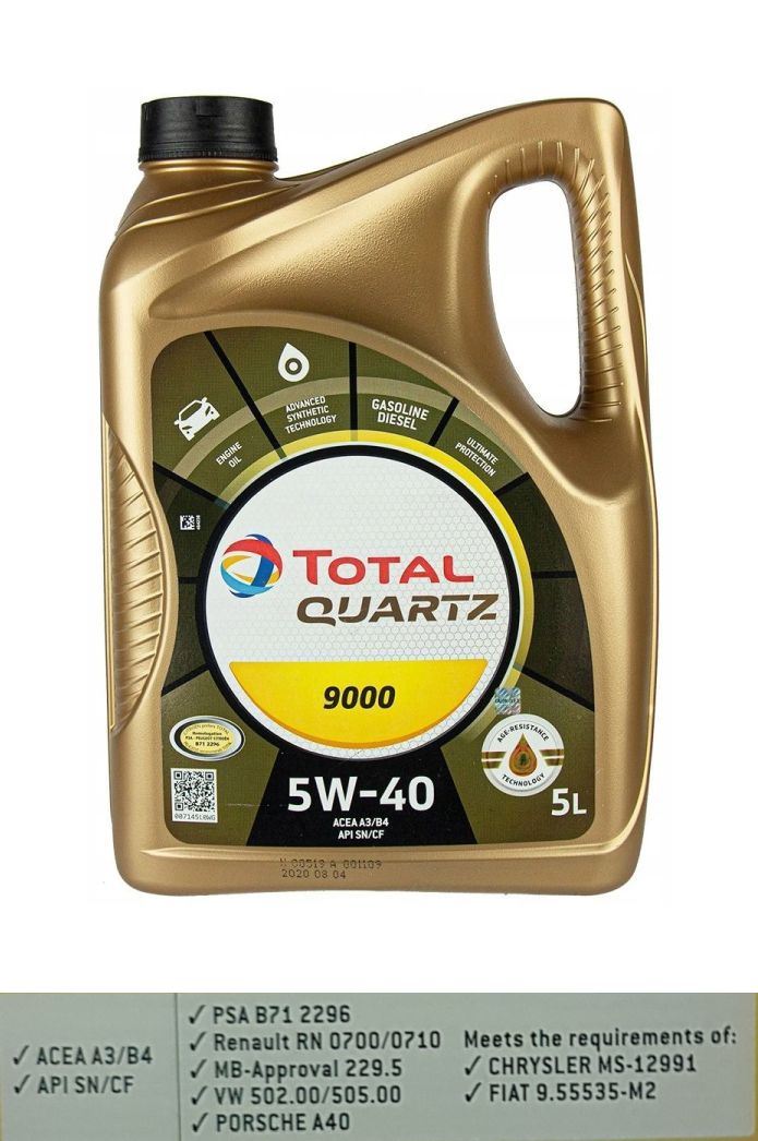 OLEJ TOTAL 5W-40 QUARTZ 9000 5L