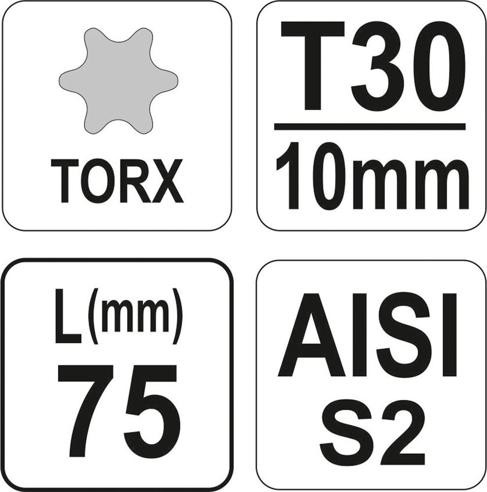 KLUCZ SPECJALNY TORX T30X75 S2