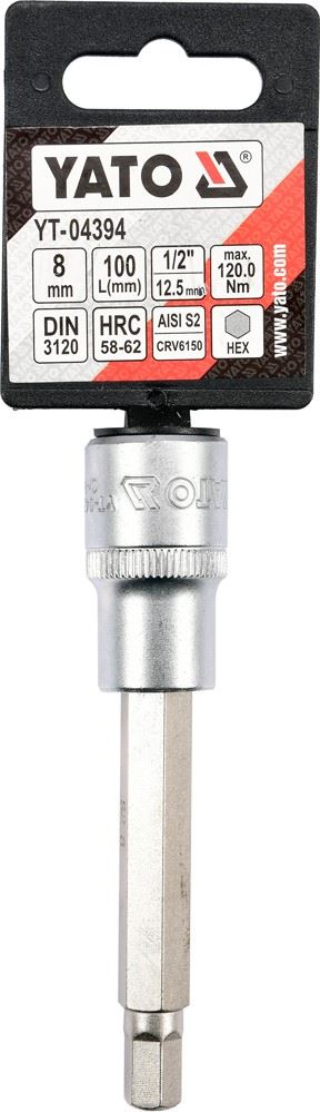 KLUCZ TRZPIENIOWY HEX 1/2" 8MM L100MM